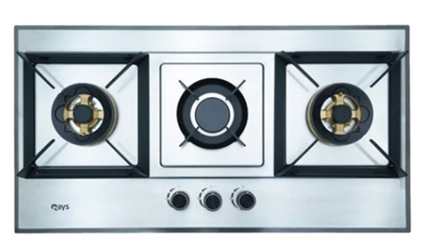 Rays 3 Burner Stainless Steel Gas Kitchen Hob 8604-SS