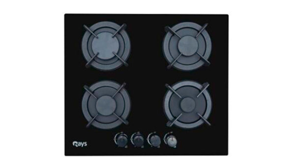 Rays 4 Burners Glass Top Gas Kitchen Hob H&H 6314 G1