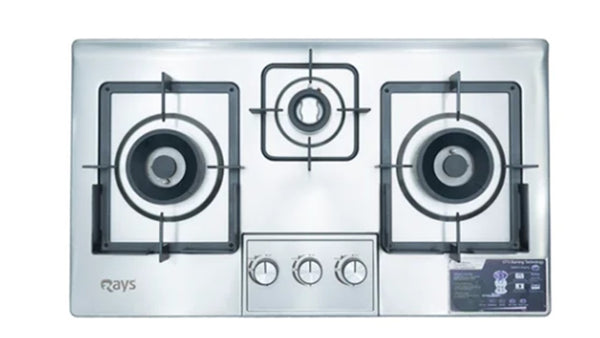 Rays 3 Burner Stainless Steel Gas Kitchen Hob 7805-SA