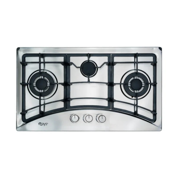 Rays 3 Burner Stainless Steel Gas Kitchen Hob RA-3113