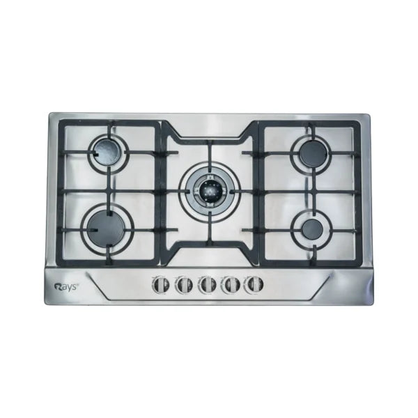 Rays 5 Burner Stainless Steel Gas Kitchen Hob RABG-3477SS