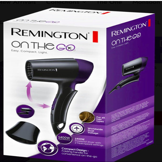 REMINGTON D2400 ON THE GO TRAVEL HAIR DRYER – USAMA electronics